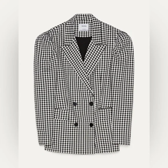Bershka Voluminous blazer with gingham print - Picture 8 of 8